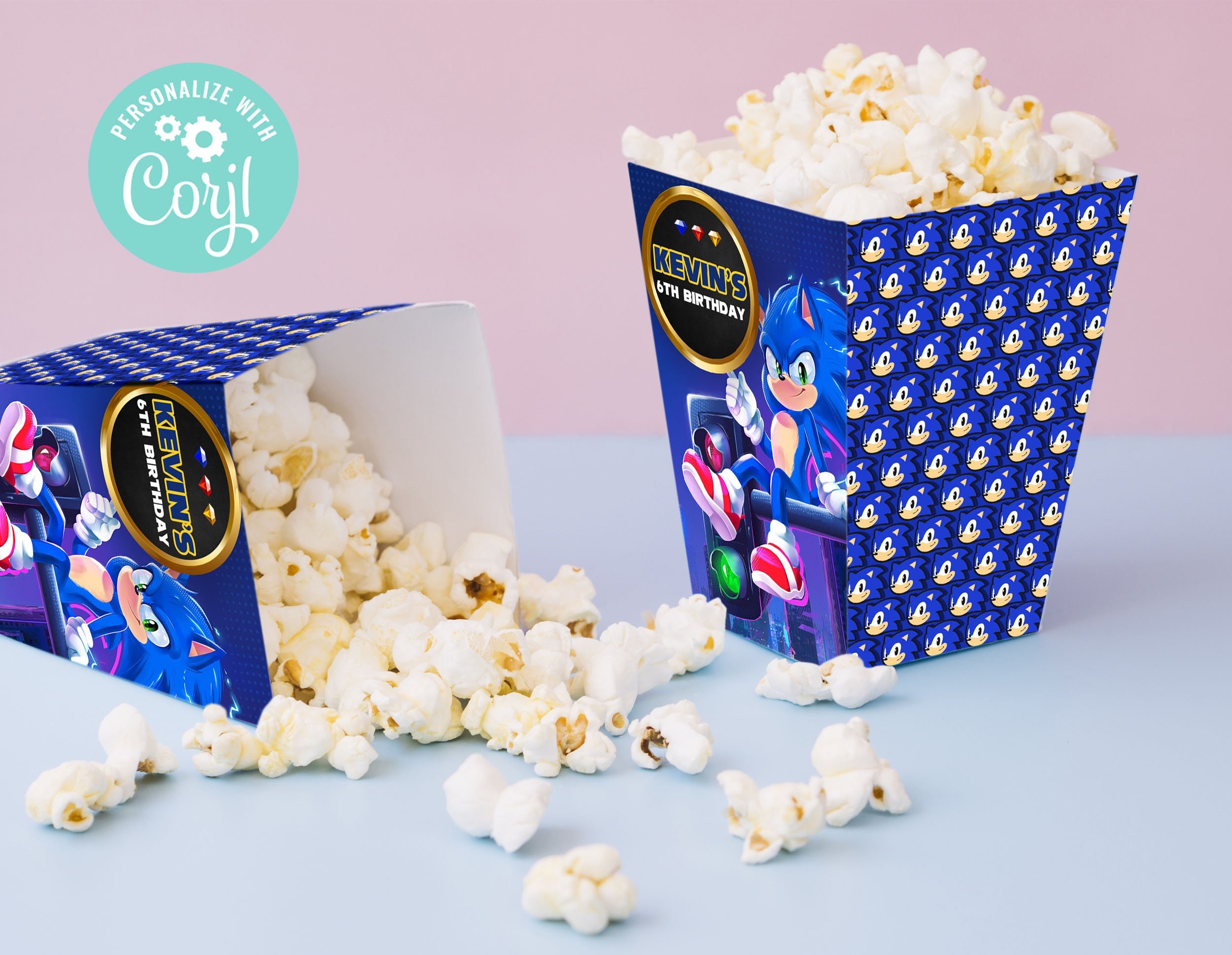 Sonic the Hedgehog Birthday Popcorn Bag Boy Super Sonic Etsy México