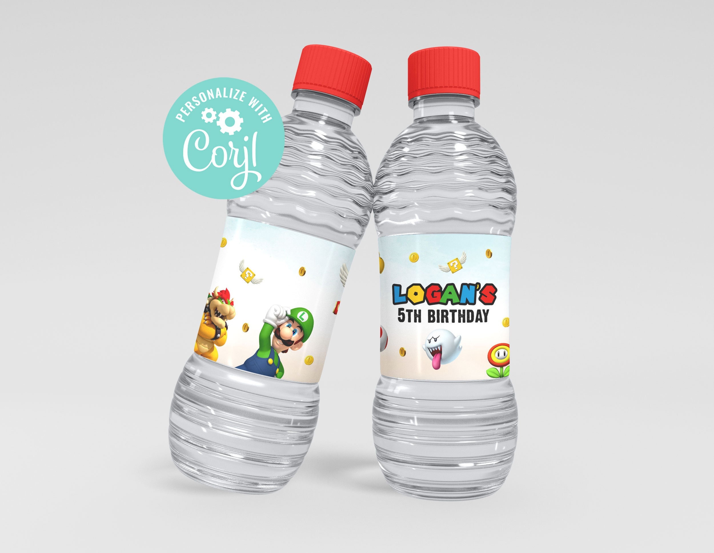 Mario Water Bottle Labels, Mario Bottle Labels, Water Labels, Mario  Birthday Party, DIY - MakeMeDesign
