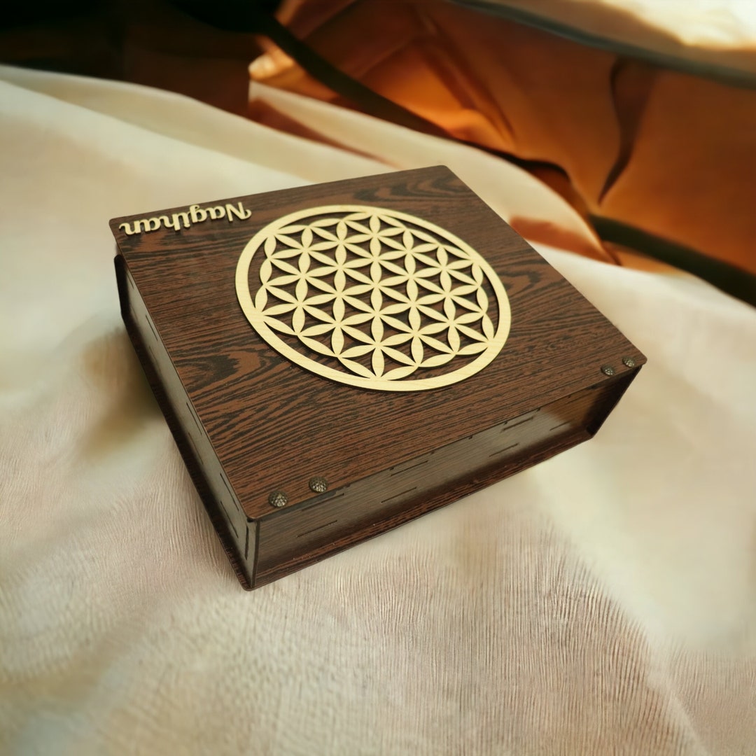 Personal Custom Wooden Accessory Box Tree of Life Patterned Etsy