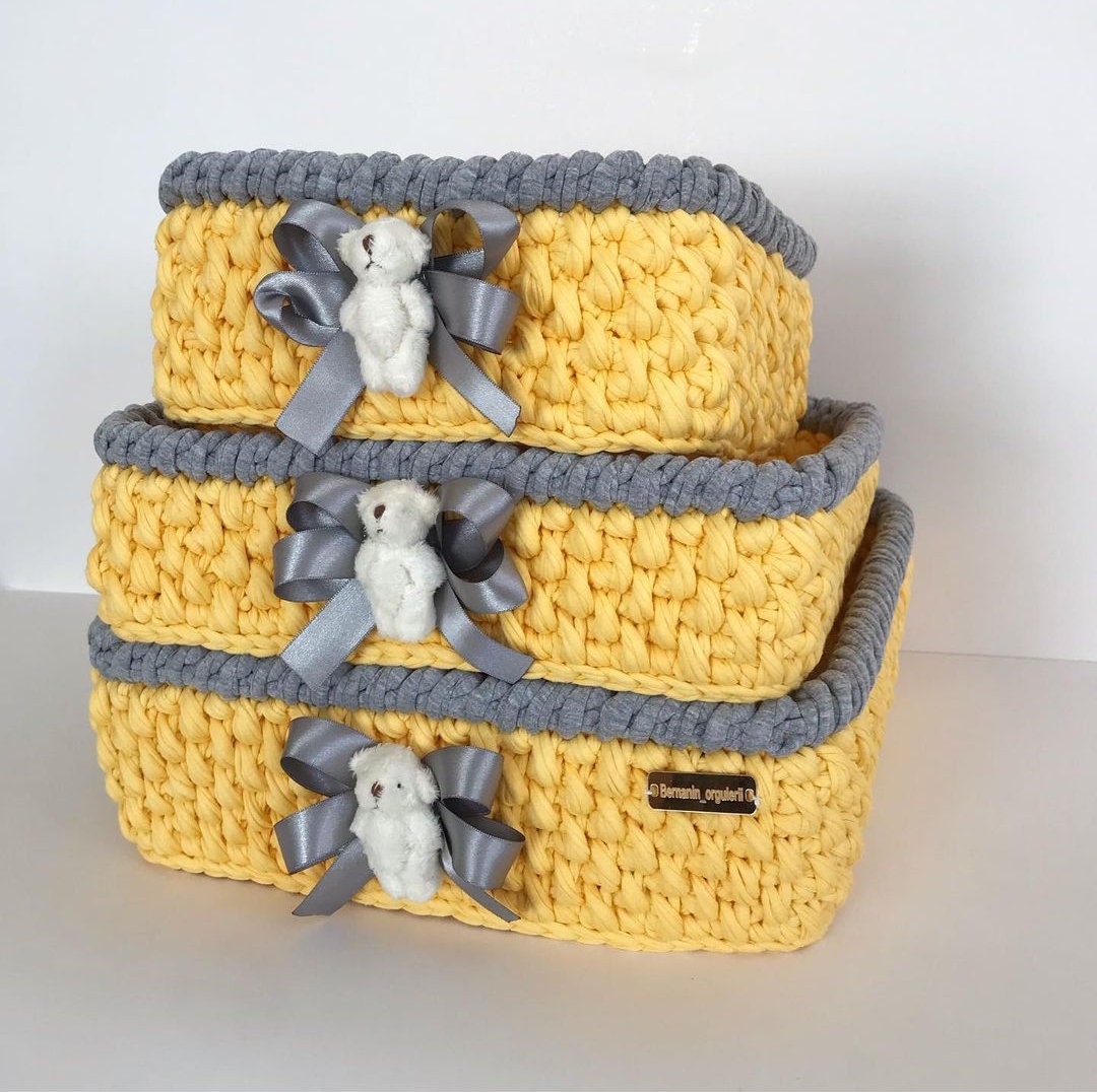 Baby Room Knitting Basket Crochet Etsy