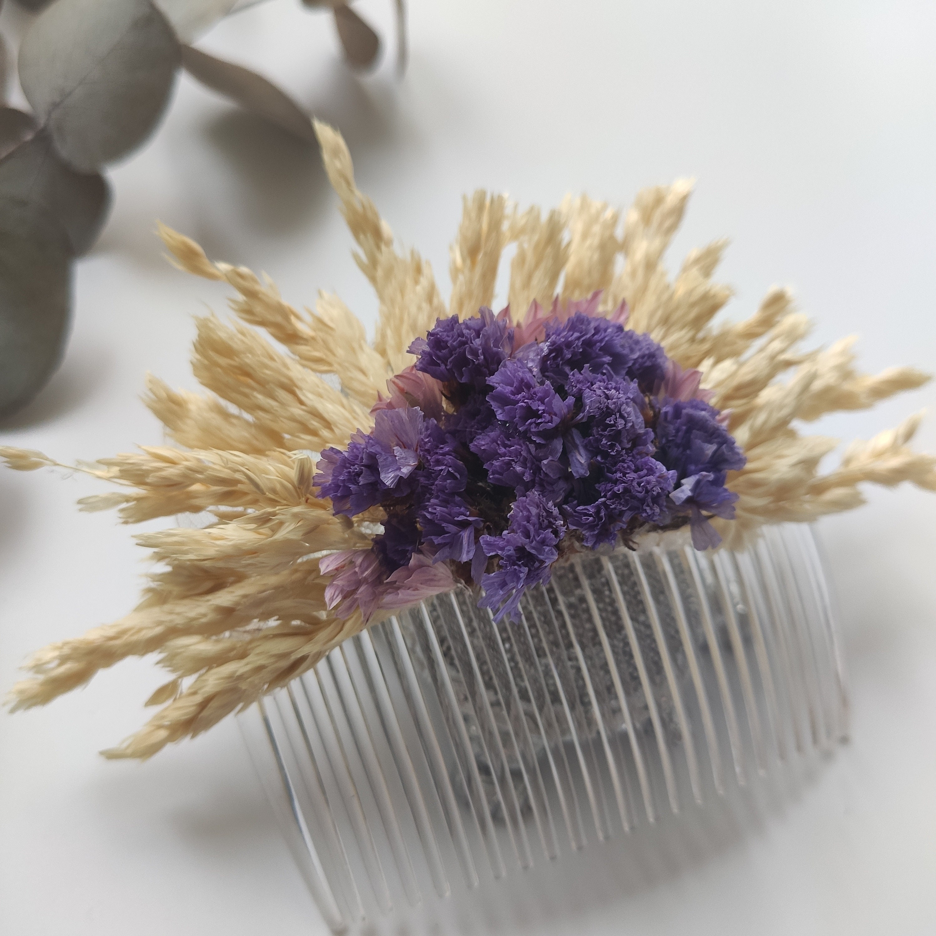 Dried Flower Hair Comb Bridal Hair Accessories Flower Comb Etsy