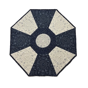 Quilted Zodiac Table Topper, Octagonal 27 inch Centrepiece with Astrological Symbols