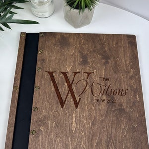 Rustieke huwelijkscertificaathouder, nieuw familiecadeau, gepersonaliseerd 1e verjaardagscadeau, verjaardagscadeau vrouw, documenthouder, cadeau-idee voor stel