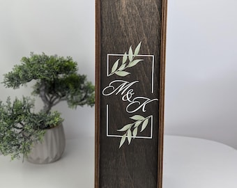 Caja de madera para vino con iniciales, soporte para botellas de vino, caja de regalo para vino grabada a medida