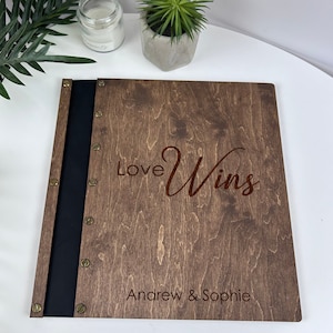 Personalisiertes Hochzeitsgästebuch, Hochzeitsbuch aus Holz, Fotoalbum für die Hochzeit, Geschenkidee für Paare, Erinnerungsbuch aus Holz