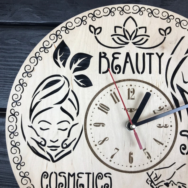 Beauty Salon Wall Clock Gift for Men Women 5th Anniversary Etsy