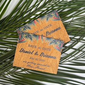 Réservez la date en bois, invitation unique, réservez la date moderne, faire-part de mariage en bois, réservez la date personnalisée, faveurs de fiançailles rustiques
