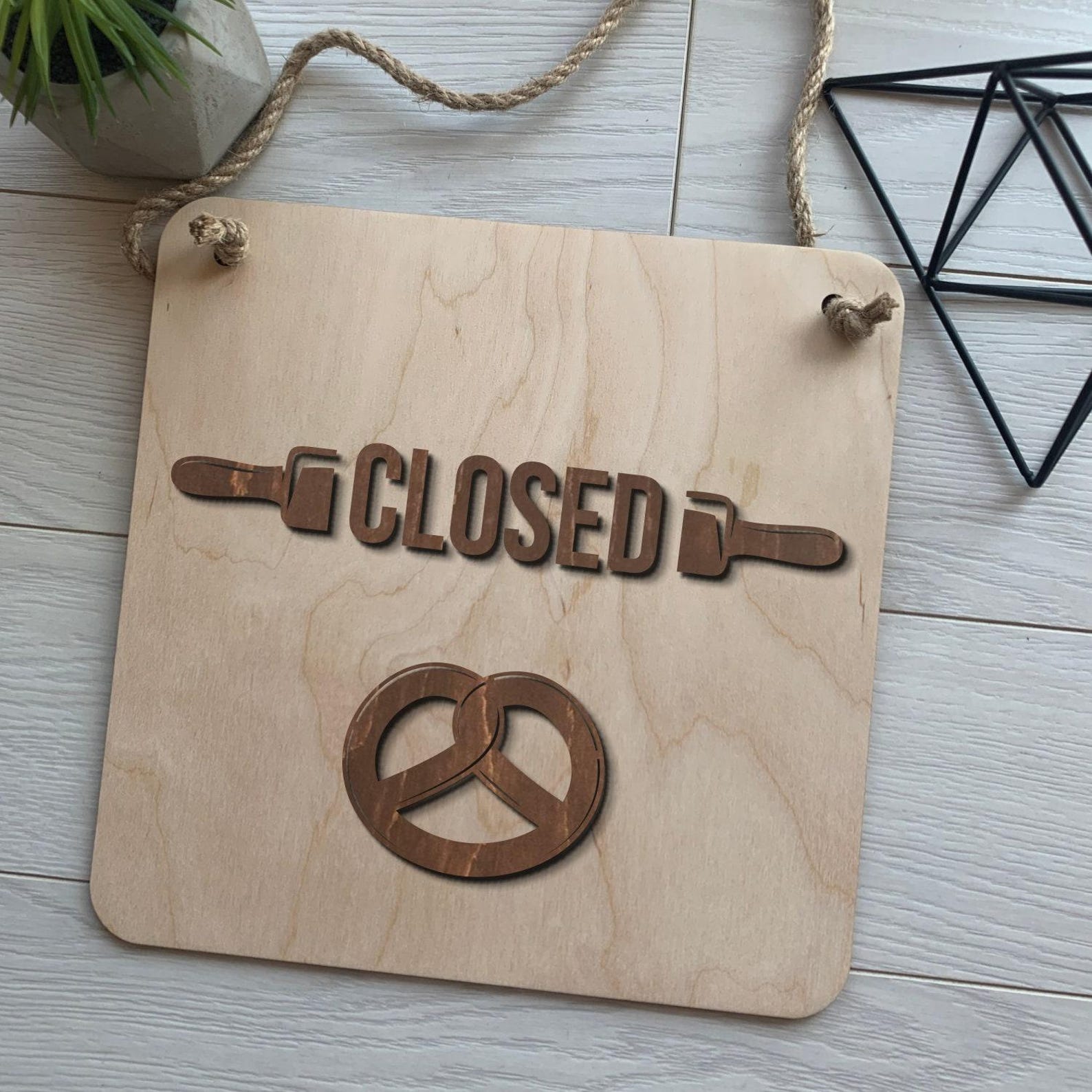 Open and Close Sign, Hanging Door Sign, Bakery Door Signs, Sign for ...