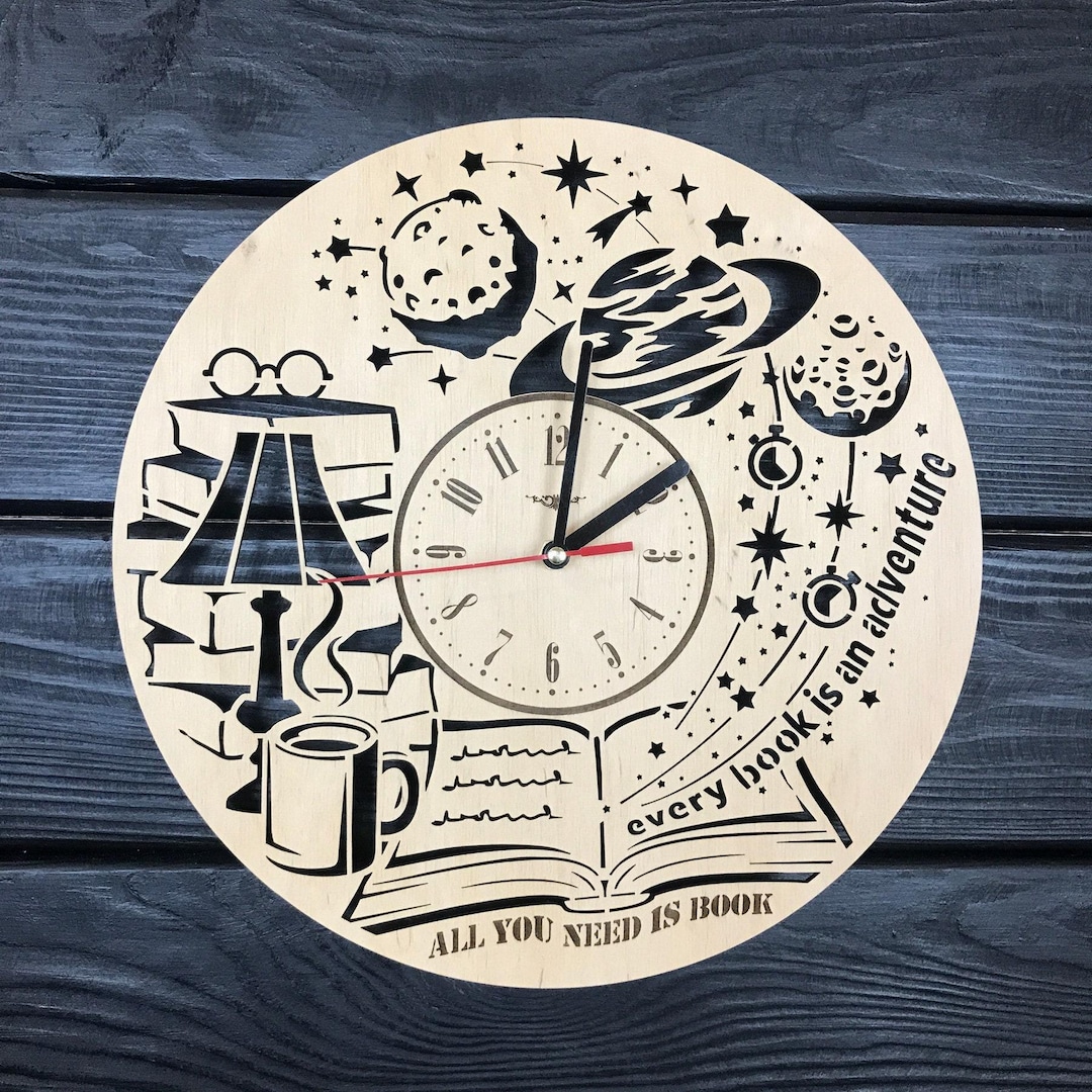 Book Clock – Personalized Library Wall Art & Reading Nook Decor - Etsy
