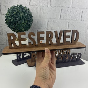 Reserved Signs Wedding Wood Reserved Seat Signs Restaurant Reserved Place Signs Custom Table Sign Reserved Seating Table Restaurant Decor