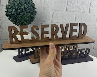 Reserved Signs Wedding Wood Reserved Seat Signs Restaurant Reserved Place Signs Custom Table Sign Reserved Seating Table Restaurant Decor
