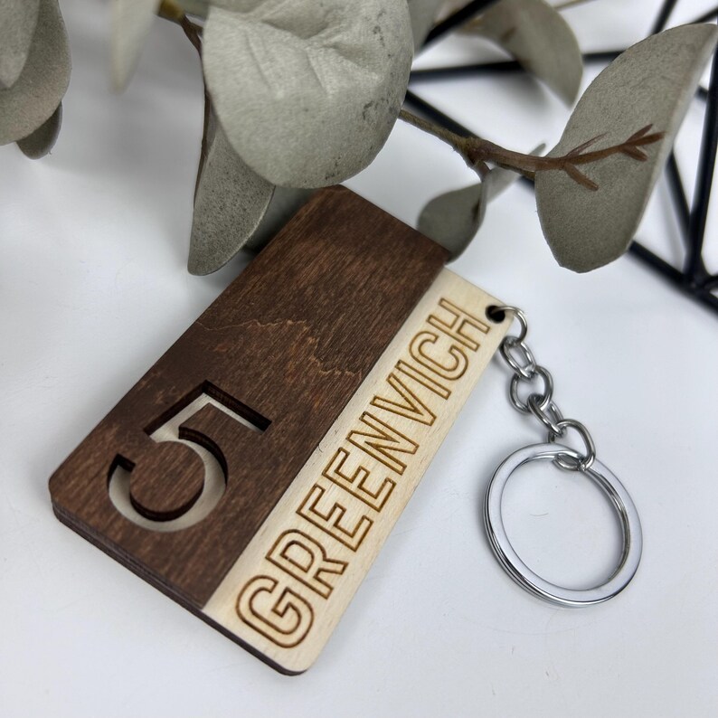 Engraved Wood Key, Room Number Tag, Custom Logo Keychain, Numbers ...