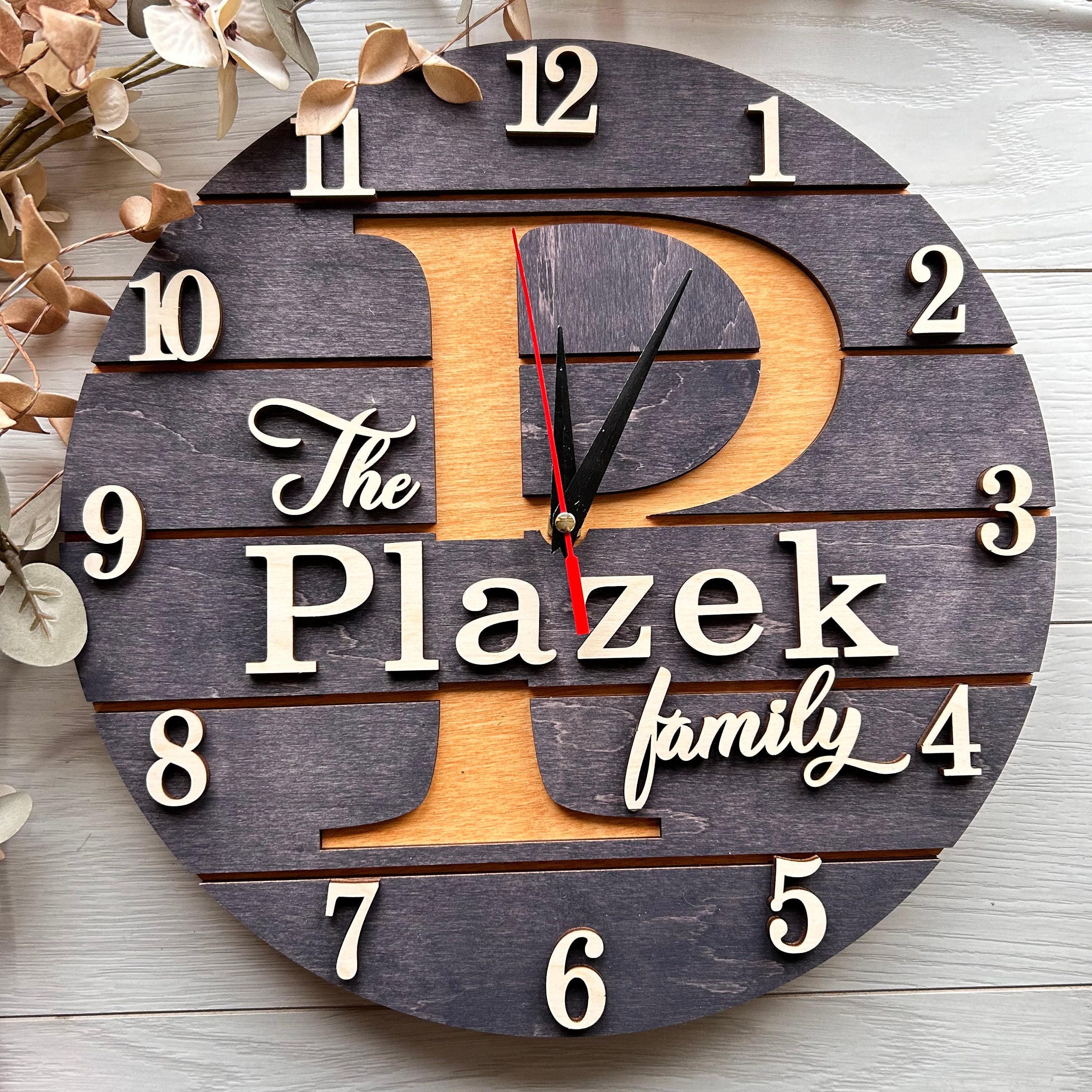 thumbnail image 2 of Personalised Grey Wooden Mantel Clock – 1st Wedding Anniversary Gift, Engraved, Roman Numerals 2 of 5