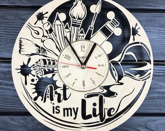 Art Wall Clock Gift For Men Women 5th Anniversary Gift Personalize Art Poster Custom Art Wall Hanging Wooden Art Cutout Wall Art Decor