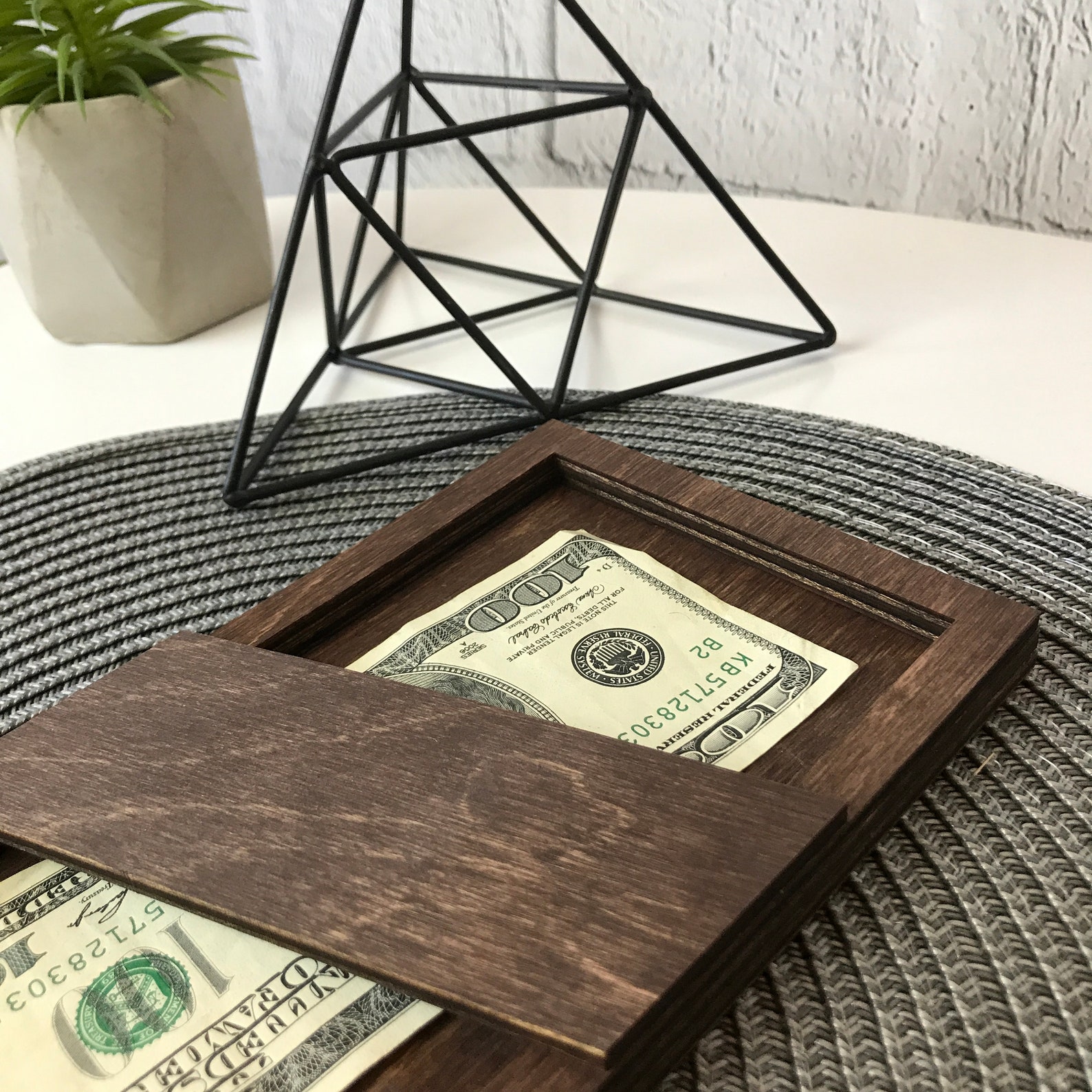 Check Presenter Wood Check Holder Restaurant Decor Wooden Bill Etsy