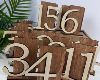 Número de mesa de madera para boda, números de mesa rústicos, números de mesa modernos
