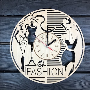 Fashion wooden wall clock, new house gift, salon decor, decorative clock, stylish small wall clock, living room decor, fashion wall art