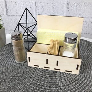Spice Holder Wood Spice Organizer Custom Restaurant Kitchen Decor Spice Storage Rack Wooden Kitchen Decor Wood Spice Box Gift For Women Girl
