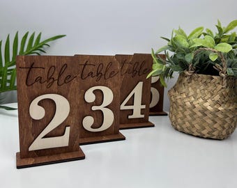 Wooden table number, wedding table signs, table number wedding, rustic table numbers