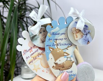 1st birthday favors, custom birthday photo favors, custom fridge magnets, magnets in bulk, birthday party gift