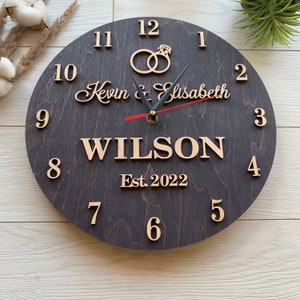 Personalized Couple Gift Fifth Anniversary Wood Gift Housewarming Newlywed Unique Gift Idea Family Name Sign Wood Wedding Gift For Him Her image 1