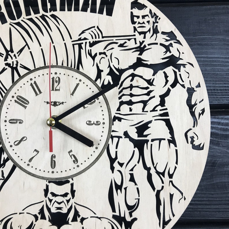 GYM Wall Clock Wood Decor for Gym Personalized Gift for Men Etsy