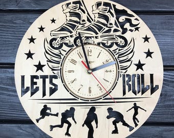 Wood wall clock unique, custom clock, wood wall clock large, personalized clock, housewarming gift, gift for him, sport wall decor