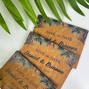 Rustikales Save the Date Kartenset tropisch, Blumensave the Date, tropische Hochzeit, Hochzeitsgeschenk Gast, Hochzeitandenken