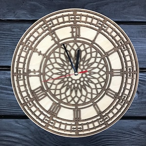 Reloj de pared Big Ben de madera, regalo para hombre y mujer, regalo del quinto aniversario, póster personalizado del Big Ben, Big Ben de madera colgante, Big Ben personalizado