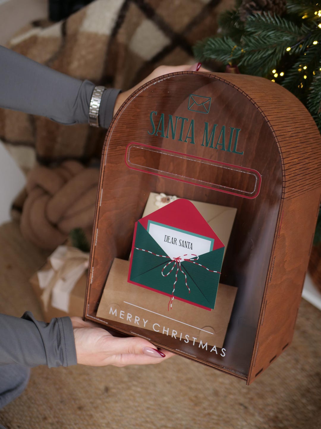Santa Post Box Note Santa Mailbox, Christmas Eve Box & Letter for Santa Card Box - Etsy