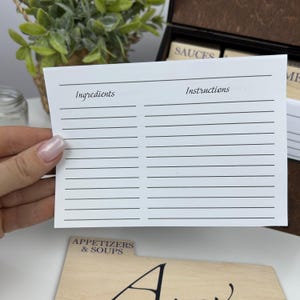 Rustic Recipe Box Labels Box for Family Recipe Card, Floral Recipe Box, Kitchen Organizer ...