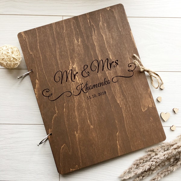 Heiratsurkunde Ordner Graviert Jubiläumsgeschenk für Paar Personalisierte Hochzeitsurkundenhülle aus Holz Hochzeitsgeschenk für Paar