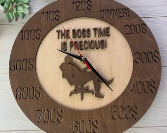 Large Wall Clocks for Office Modern Wall Clocks Laser Engraved Wall Decor for Office Room Personalized Office Gift for Chief Boss Patron