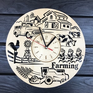 Modern Farmhouse Decor for Wall Wood Farmhose Large Wall Clocks Oversized Farmhouse Living Room Wall Decor Hanging Framed Farmhouse Wall Art