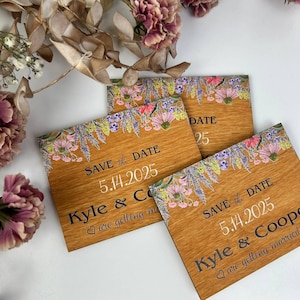 Rustikale Save the Date Karten, Einladungskarte, Hochzeit, Blumenhochzeit, Save the Date, Hochzeitskarte, Holz Save the Date, Blumenhochzeitskarten