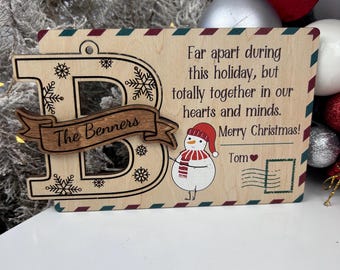 Christmas wooden postcard, Christmas illustration postcards, holiday Christmas card, wooden christmas card, personalized card, New Year card