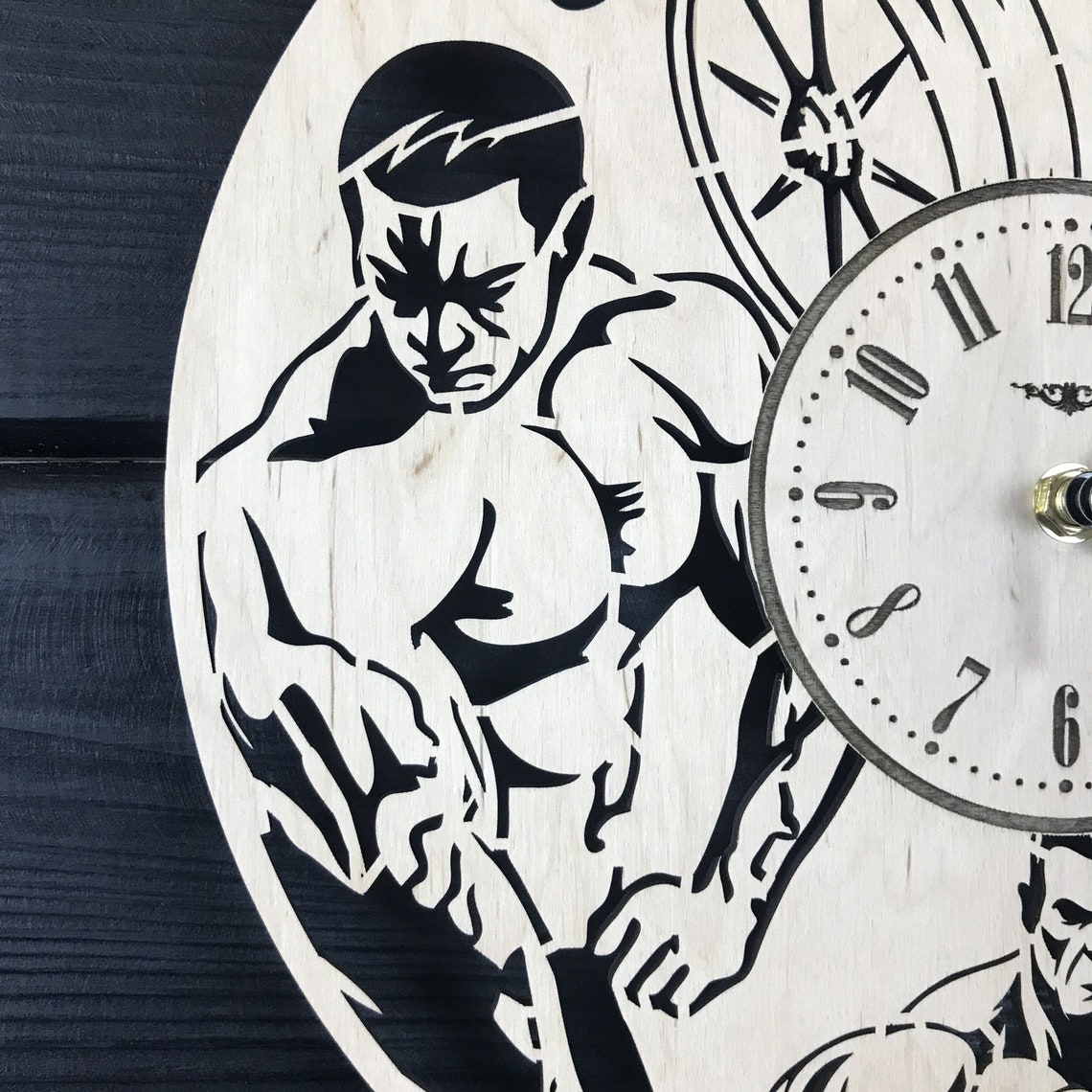 GYM Wall Clock Wood Decor for Gym Personalized Gift for Men Etsy
