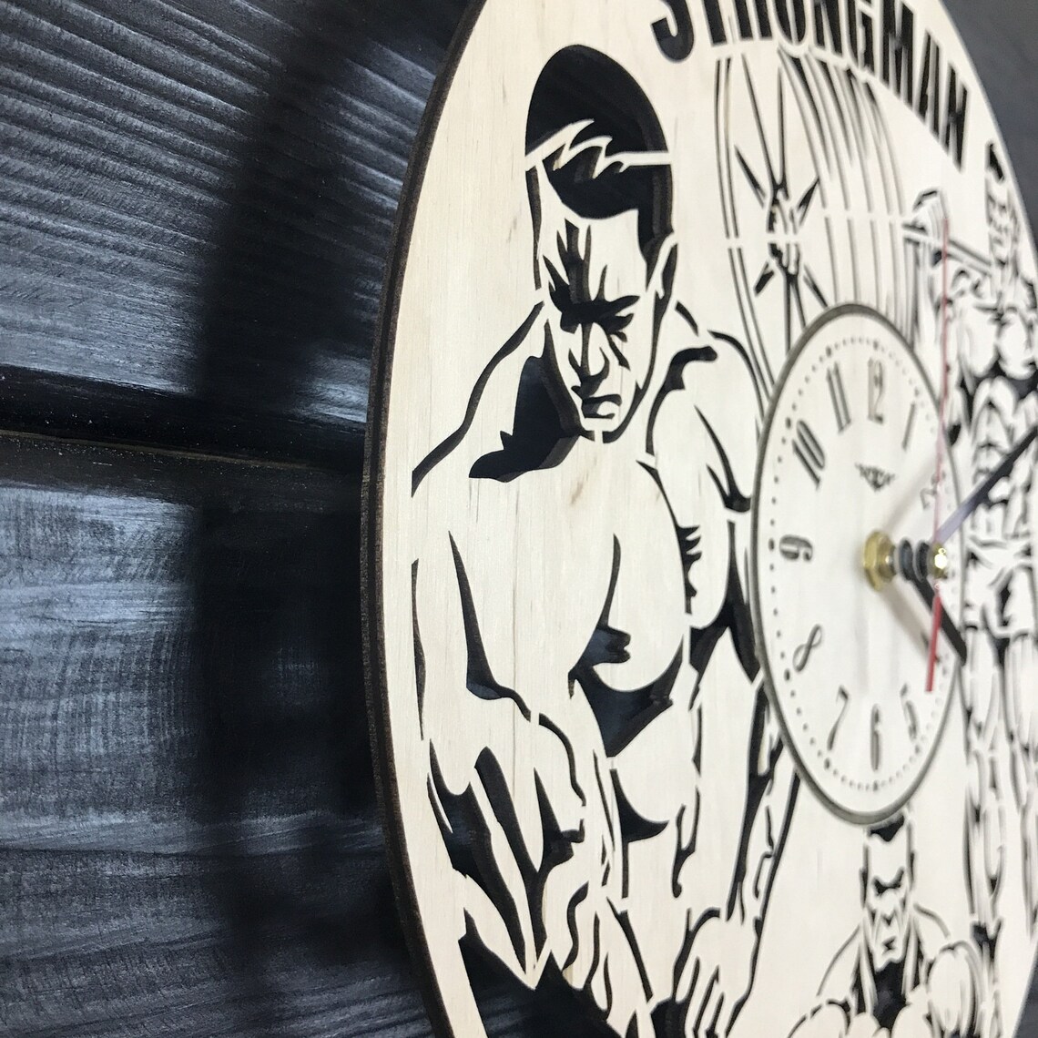 GYM Wall Clock Wood Decor for Gym Personalized Gift for Men Etsy