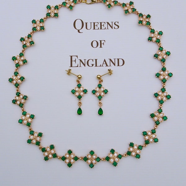 The Catherine Howard set | necklace earrings Tudor renaissance medieval antique victorian victorianevermoreshop replica reproduction emerald