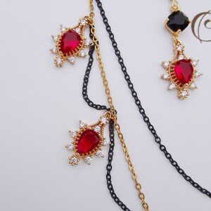 The Lucille Set / EDICIÓN LIMITADA Collar carmesí gargantilla pendiente victorianevermoreshop Victoriano gótico romántico réplica anillo de reproducción imagen 8