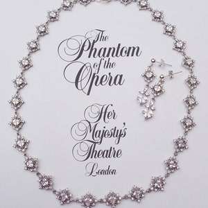 The Angel set | necklace earrings phantom of the opera christine daae silver crystal victorian antique  gift replica victorianevermoreshop