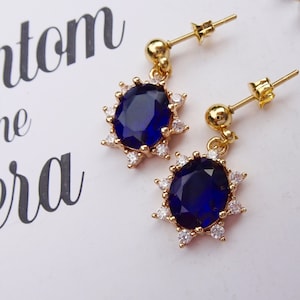The Raoul earrings | sapphire christine daae phantom of the opera victorian antique princess gift crystal replica victorianevermoreshop