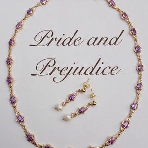 The Darcy Set | Jane Austen pride & prejudice Darcy regency amethyst gift necklace earrings georgian victorian antique victorianevermoreshop
