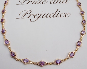 The Darcy necklace | Jane Austen pride & prejudice mr Darcy regency amethyst gift wedding victorian antique victorianevermoreshop replica