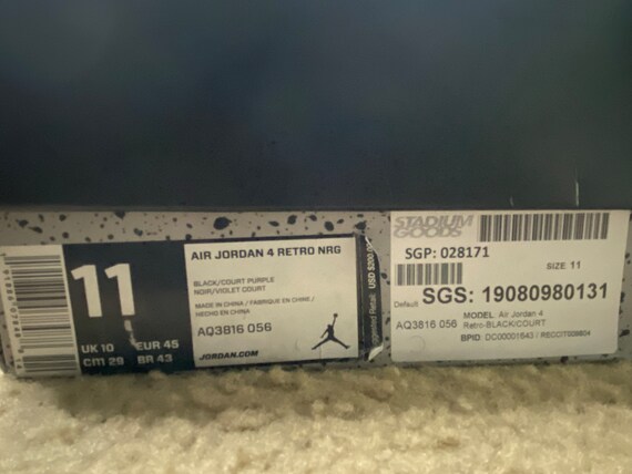 jordan 4 raptors box