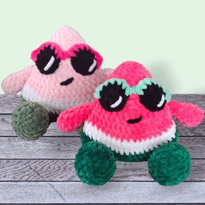 Wendell the Watermelon Crochet Pattern Amigurumi PDF Download