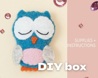 Felt Owl Craft Kit: DIY Sewing Project with Tutorial & Pattern