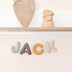 Filz Girlande, Namensschild, Girlande für Baby, Babypartygeschenk, Taufgeschenk, Namensschild