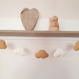 Felt Cloud Garland: Neutral Nursery Decor, Photo Prop