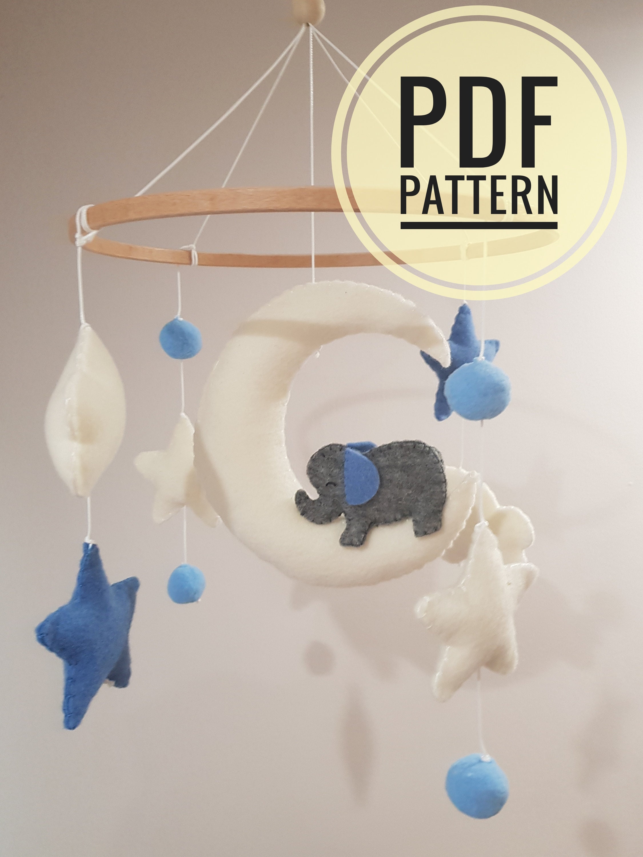 DIY Baby Mobile Pdf and Svg Sewing Pattern Cot Mobile Sewing Etsy UK